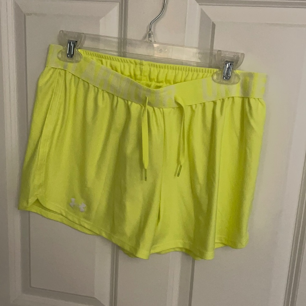 Under armour neon yellow loose fitted shorts